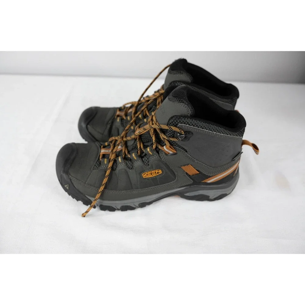 Keen Targhee EXP Mid Hiking Boots Mens 10 Grey Orange Excellent Waterproof Trail